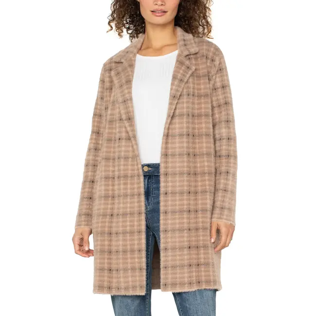 Liverpool Los Angeles Open Front Sweater Coat -Camel-Cream