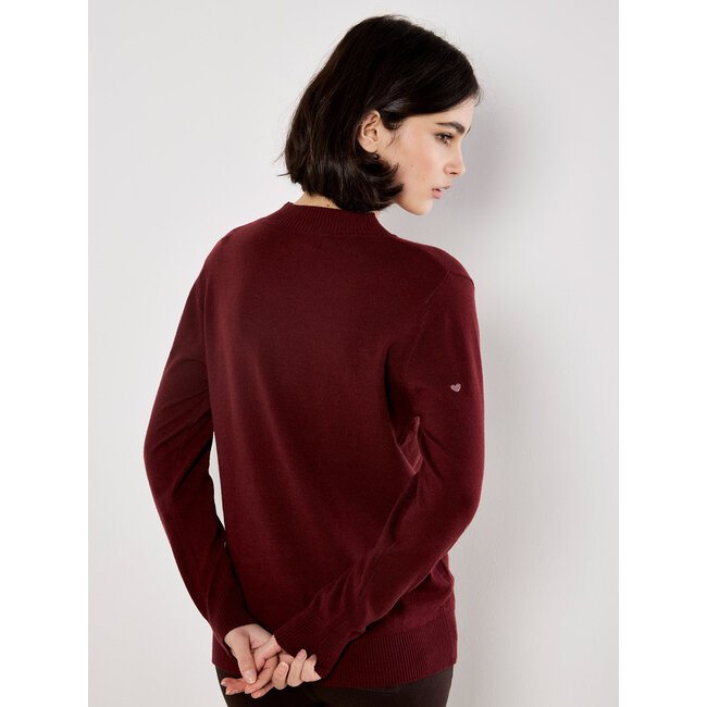 Apricot Embroidered Heart Fine Knit Mock n Jumper (More Colours)