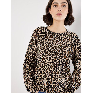 Apricot Leopard Fine Knit Frop Drop Jumper