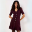 Apricot Ribbed Fit And Flare Dress