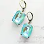 A Pocket of Posies Vintage Style Earrings - Aqua Glass