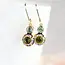 A Pocket of Posies Small Glass Drop Earrings - Violet Purple & Olivine Green