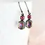 A Pocket of Posies Etched Floral Drop Earring with Aurora Iridescent Oval Glass