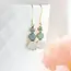 A Pocket of Posies Vintage Glass Earrings With Three Jewel - Aqua and Opal Glass