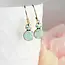 A Pocket of Posies Small Earrings Chrysolite Opal Glass Mint