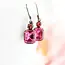 A Pocket of Posies Small Drop Earrings Vintage Glass - Deep Rose Pink