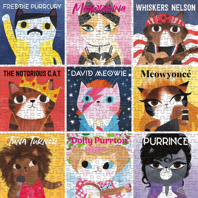 Galison/mudpuppy Music Cats 500 Piece Family Puzzle