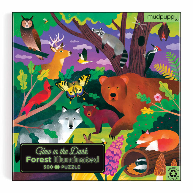 Galison/mudpuppy Forest Illuminated 500 Piece Glow in the Dark Puzzle