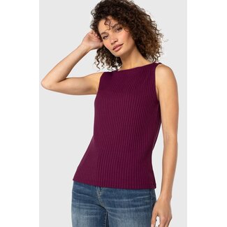 Liverpool Los Angeles Sleeveless Boat Neck Rib Knit Top