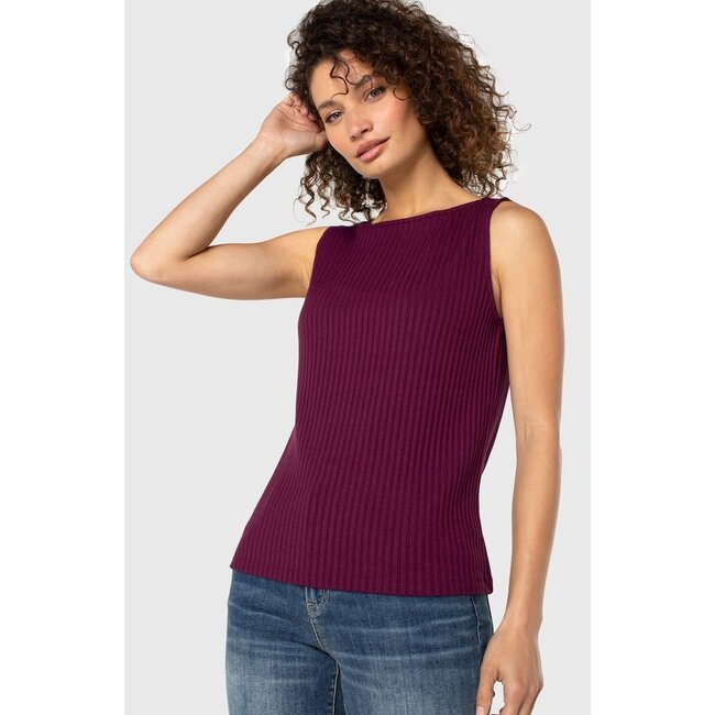 Liverpool Los Angeles Sleeveless Boat Neck Rib Knit Top