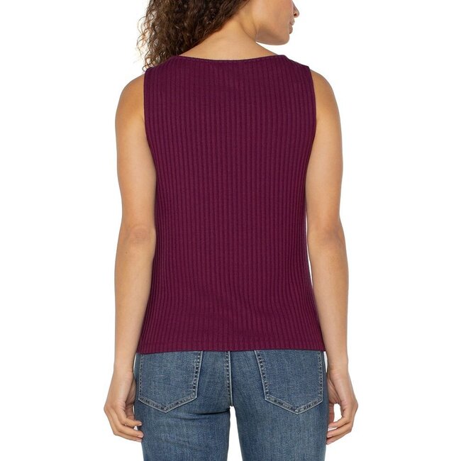 Liverpool Los Angeles Sleeveless Boat Neck Rib Knit Top
