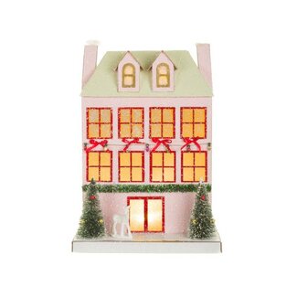 Pastel Pink Illuminated Apartment Display with Garland