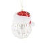 White/Red Santa Head Ornament With Holly