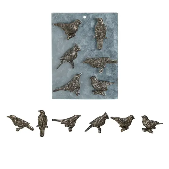 Pewter Bird Magnets on Card