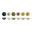 3-3/4" Round Stoneware Flower Shaped Bowl, Reactiv