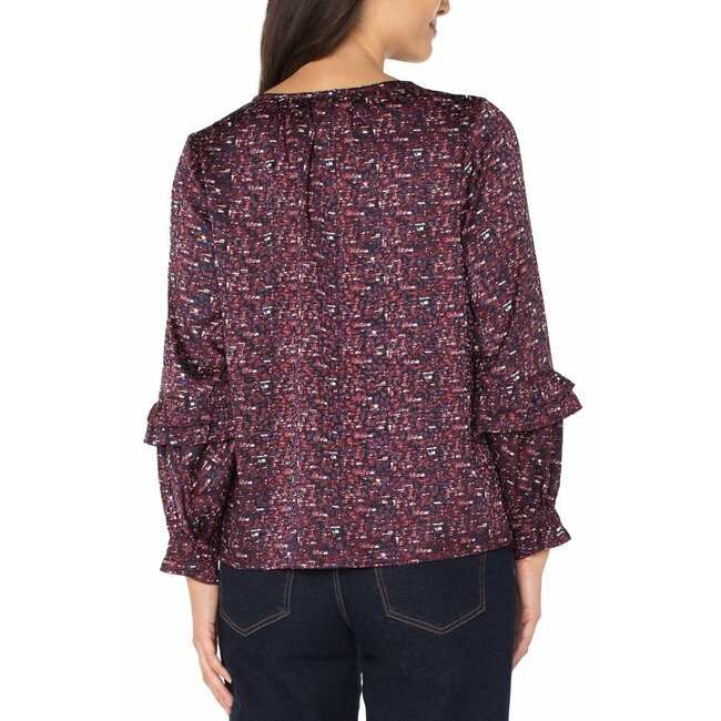 Liverpool Los Angeles Woven Blouse with Ruffles