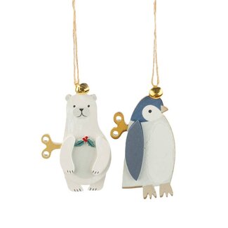 Wood Toy Box Penguin & Bear With Key (more designs)