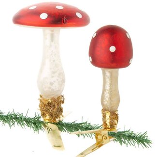 Antique Glass Clip-On Mushroom Ornaments (more designs)