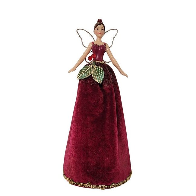 Angel Tree Topper in Burgundy Velvet