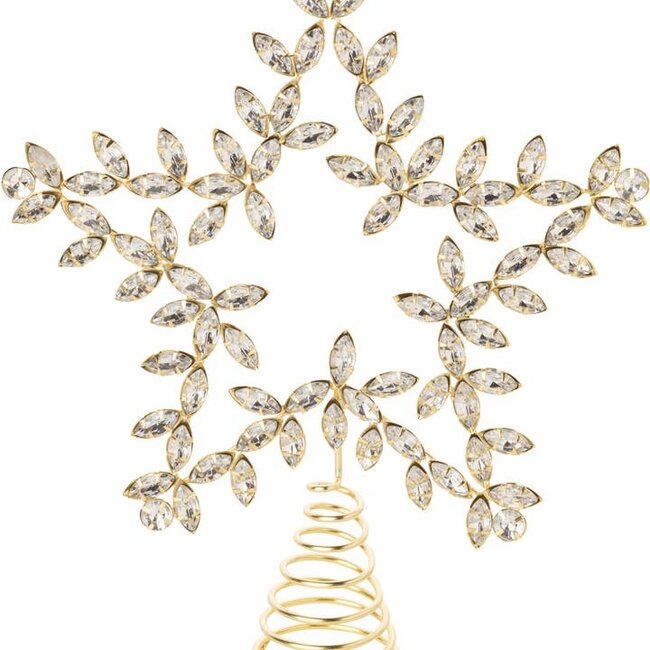 Mirrored Jewel Star Tree Topper on Gold Wire Frame