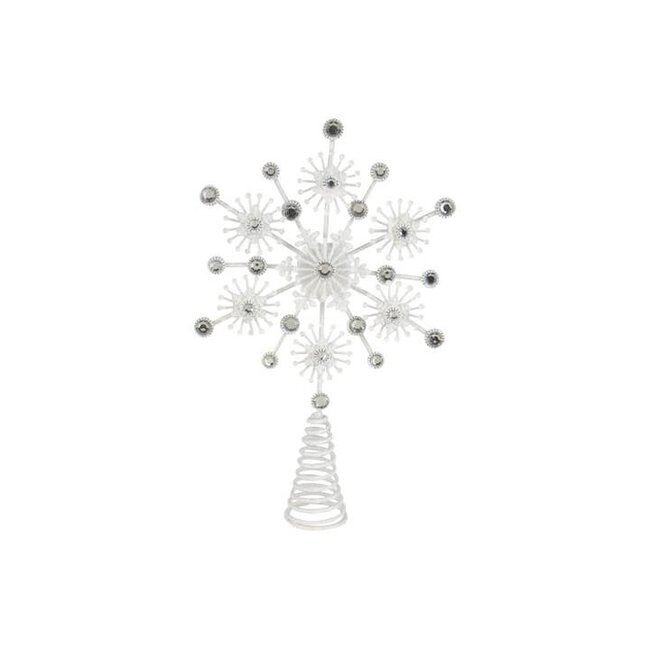 Starburst Tree Topper - White and Silver