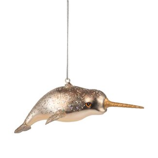 Glass Narwhal Ornament