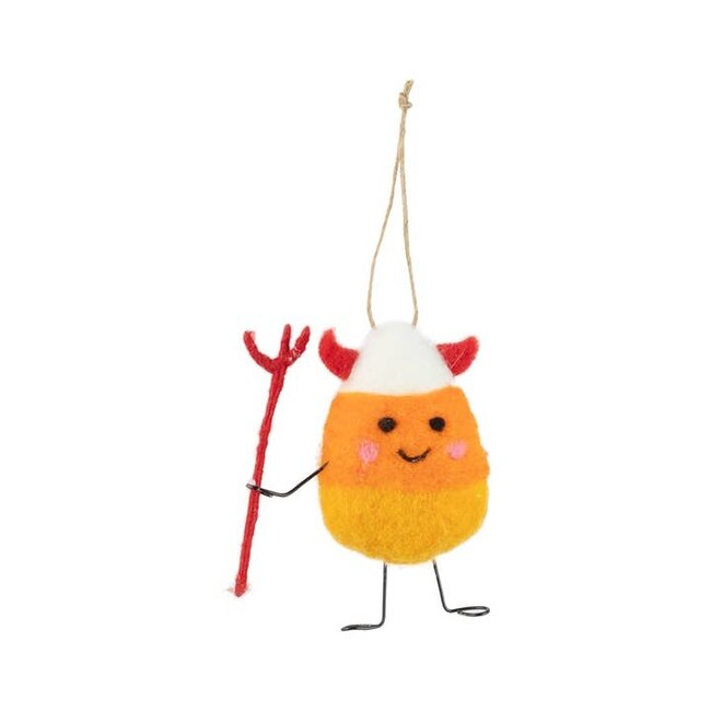 Felt Candy Corn Devil Ornament