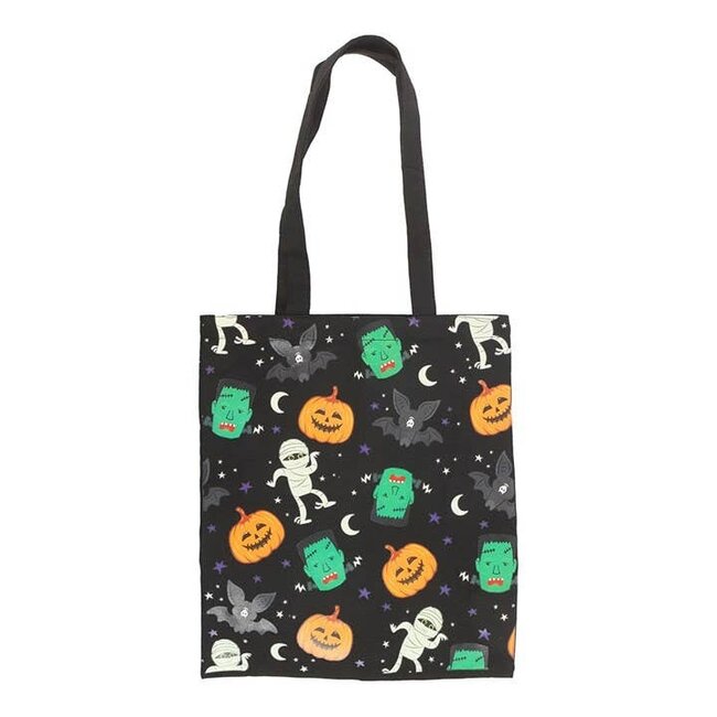 Monster Mash Halloween Print Polycotton Tote Bag