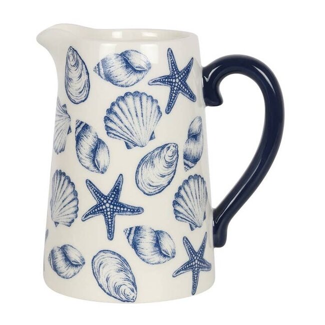 Nautical Seashell Ceramic Summer Flower Jug