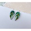 Rosa Pietsch Calathea Leaf Hook Earrings : Green Mix