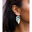 Rosa Pietsch Calathea Leaf Hook Earrings : Green Mix
