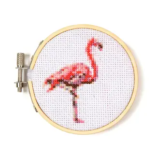 Min Cross Stitch Embroidery - Flamingo