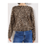 Apricot Leopard Fine Knit Frop Drop Jumper