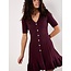 Apricot Ribbed Fit And Flare Dress