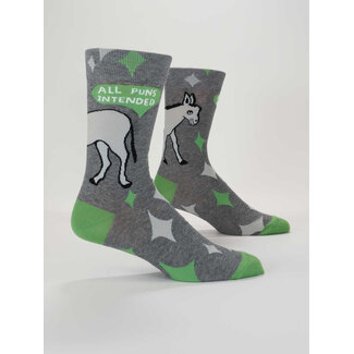 Blue Q Men's Crew Socks - All Puns Intended