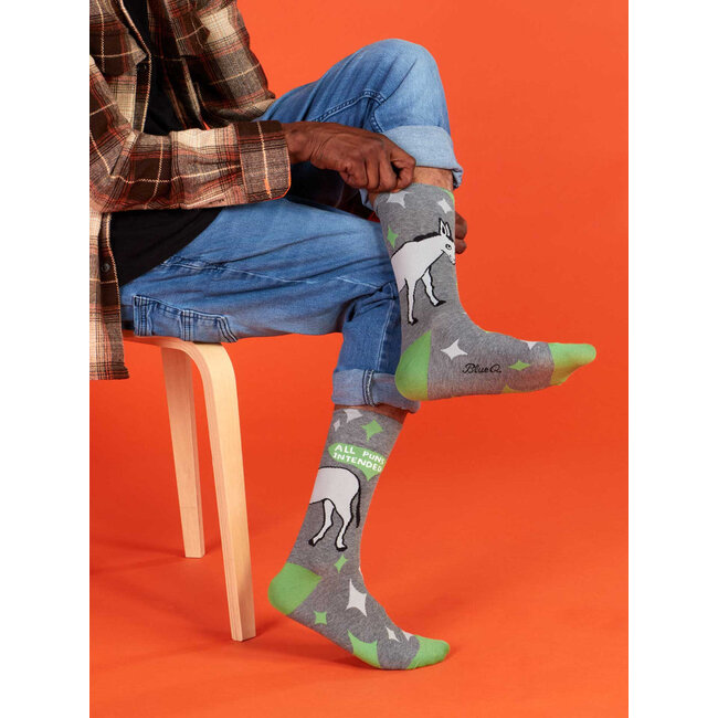 Blue Q Men's Crew Socks - All Puns Intended
