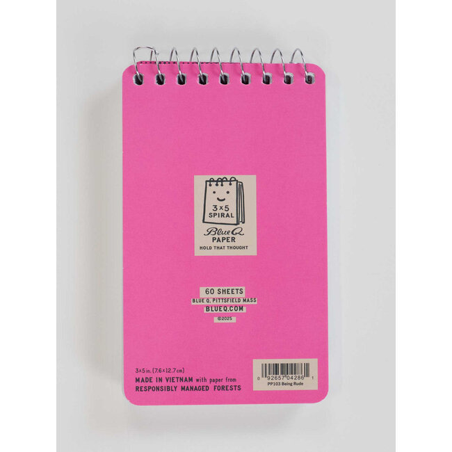Blue Q Notebook - Being Rude