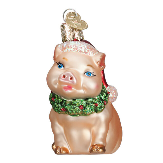 Christmas Ornament - Holly Pig