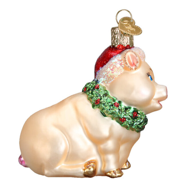 Christmas Ornament - Holly Pig