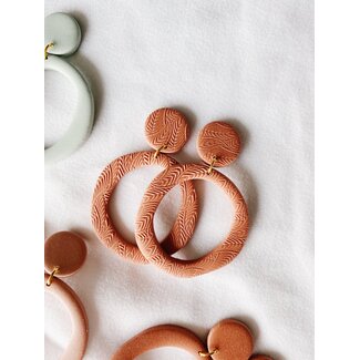 SageClayCo Ivy Earrings - Terracotta Textured