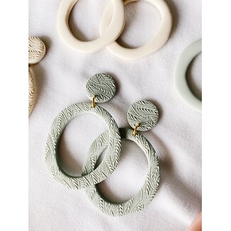 SageClayCo Ivy Earrings - Dried Sage Textured