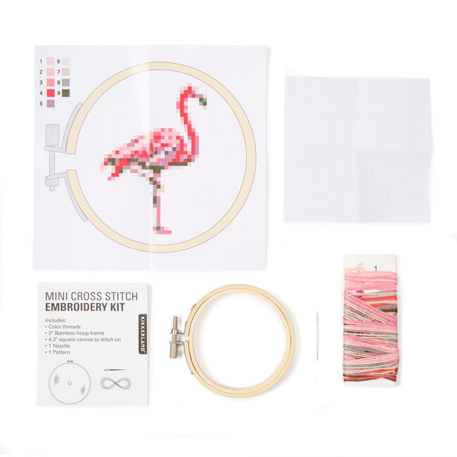 Min Cross Stitch Embroidery - Flamingo