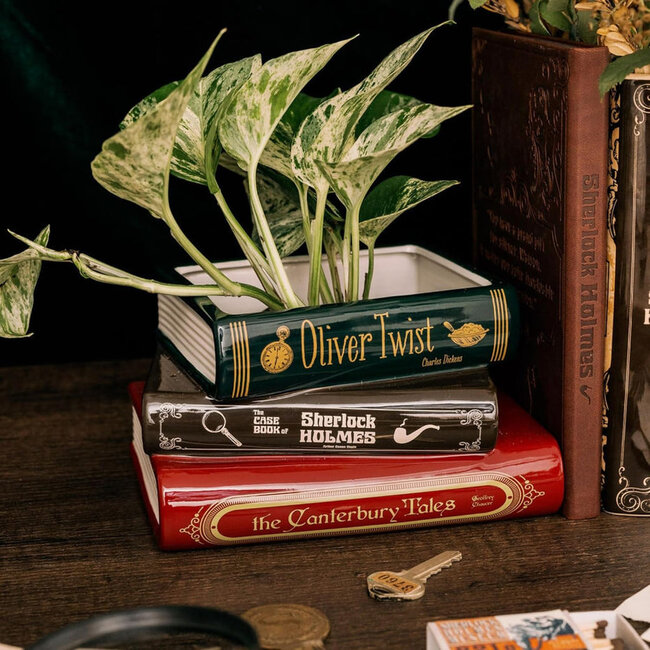Stacked Book Planter - Literary Classics