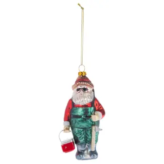 Santa Fishing Ornament