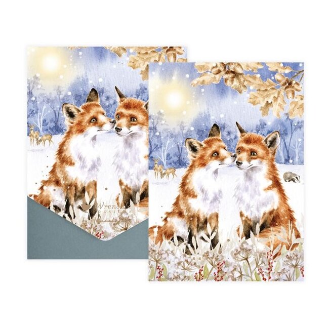 Wrendale 'FOOTPRINTS IN THE SNOW' Fox Christmas Card Pack