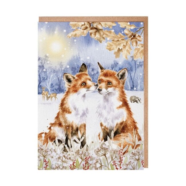 Wrendale 'FOOTPRINTS IN THE SNOW' Fox Christmas Card Pack