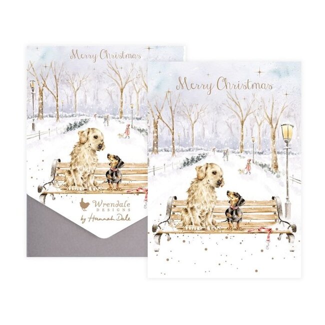 Wrendale 'WINTER WALKS' Golden Retriever and Dachshund Christmas Card Pack