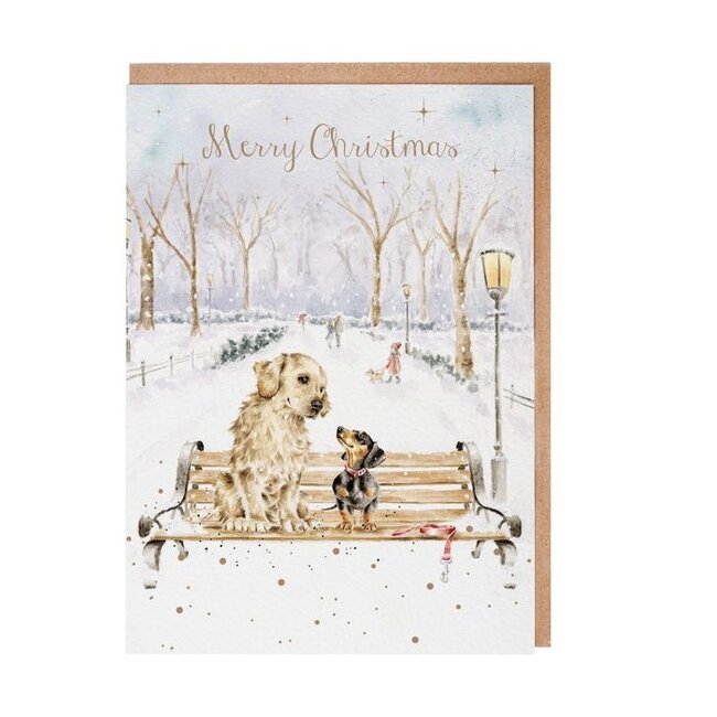 Wrendale 'WINTER WALKS' Golden Retriever and Dachshund Christmas Card Pack
