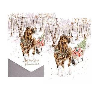 Wrendale 'SNOWY SLEIGH RIDE' Horse Christmas Card Pack