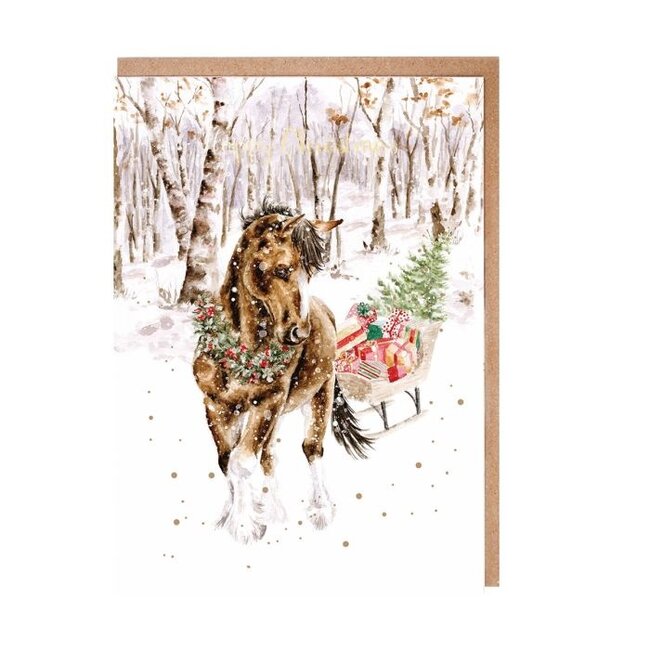 Wrendale 'SNOWY SLEIGH RIDE' Horse Christmas Card Pack